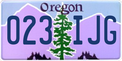 OR license plate 023IJG