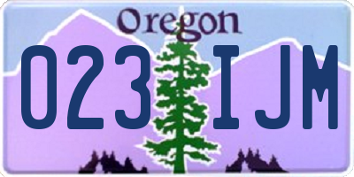 OR license plate 023IJM