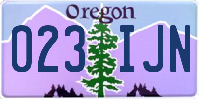 OR license plate 023IJN