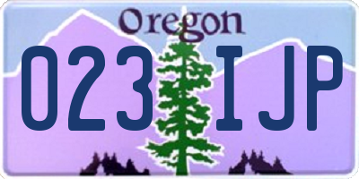 OR license plate 023IJP