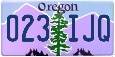 OR license plate 023IJQ
