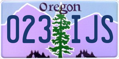 OR license plate 023IJS