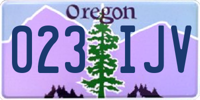 OR license plate 023IJV