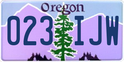 OR license plate 023IJW