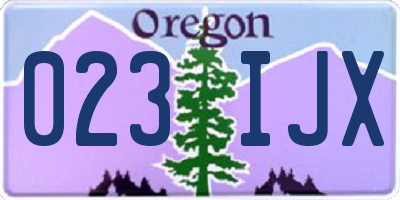 OR license plate 023IJX