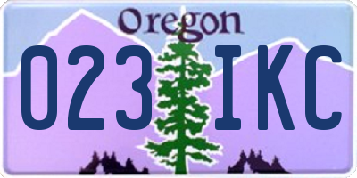 OR license plate 023IKC