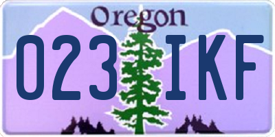 OR license plate 023IKF
