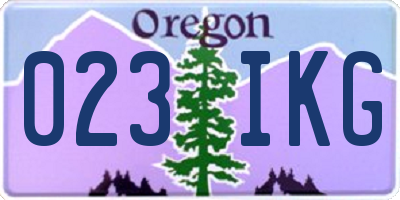 OR license plate 023IKG