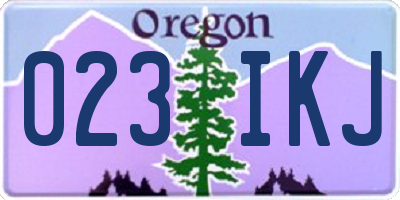 OR license plate 023IKJ