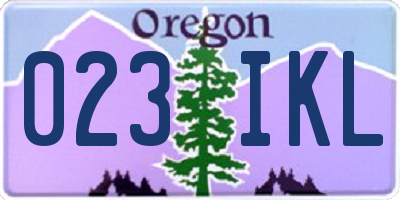 OR license plate 023IKL
