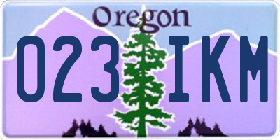 OR license plate 023IKM