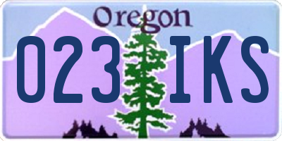 OR license plate 023IKS