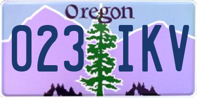 OR license plate 023IKV