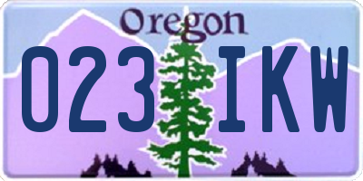 OR license plate 023IKW