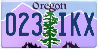 OR license plate 023IKX