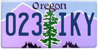 OR license plate 023IKY