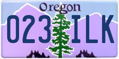 OR license plate 023ILK