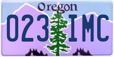 OR license plate 023IMC