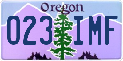 OR license plate 023IMF