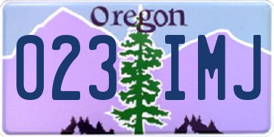 OR license plate 023IMJ