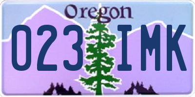 OR license plate 023IMK