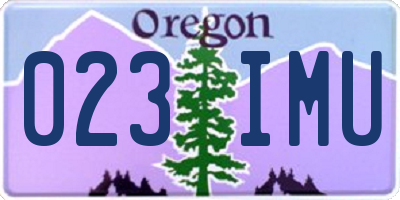 OR license plate 023IMU