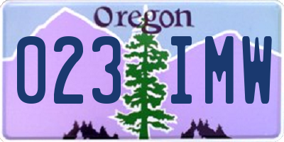 OR license plate 023IMW