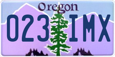 OR license plate 023IMX