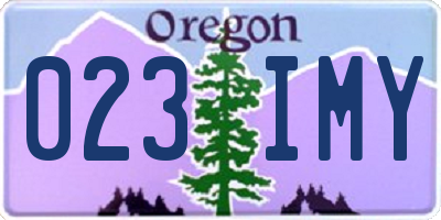 OR license plate 023IMY