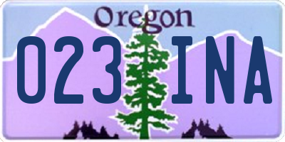 OR license plate 023INA