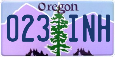 OR license plate 023INH