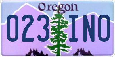 OR license plate 023INO