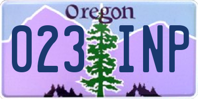 OR license plate 023INP