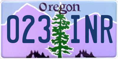 OR license plate 023INR