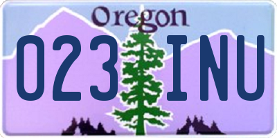 OR license plate 023INU