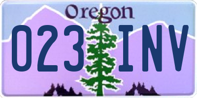 OR license plate 023INV
