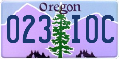 OR license plate 023IOC