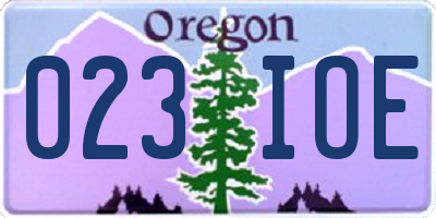 OR license plate 023IOE