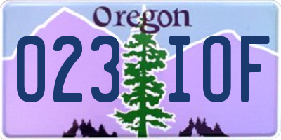 OR license plate 023IOF