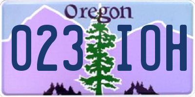 OR license plate 023IOH