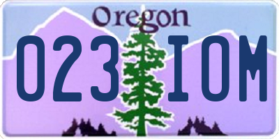 OR license plate 023IOM