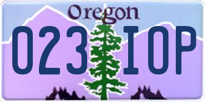 OR license plate 023IOP