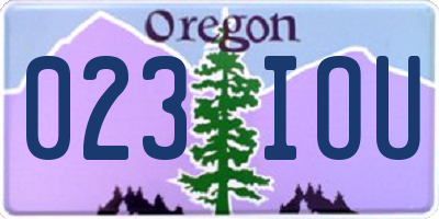 OR license plate 023IOU