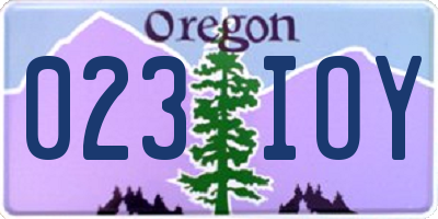 OR license plate 023IOY