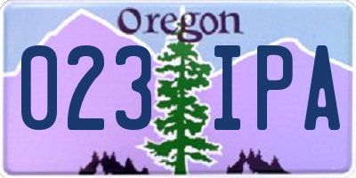 OR license plate 023IPA