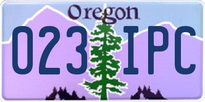 OR license plate 023IPC