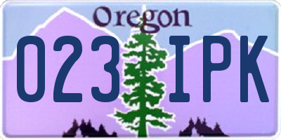 OR license plate 023IPK