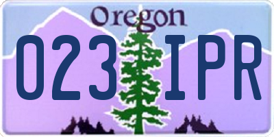 OR license plate 023IPR