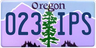 OR license plate 023IPS