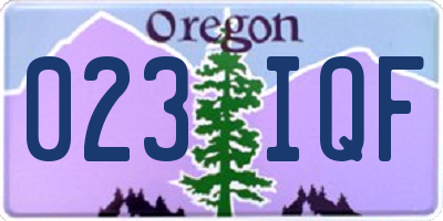 OR license plate 023IQF